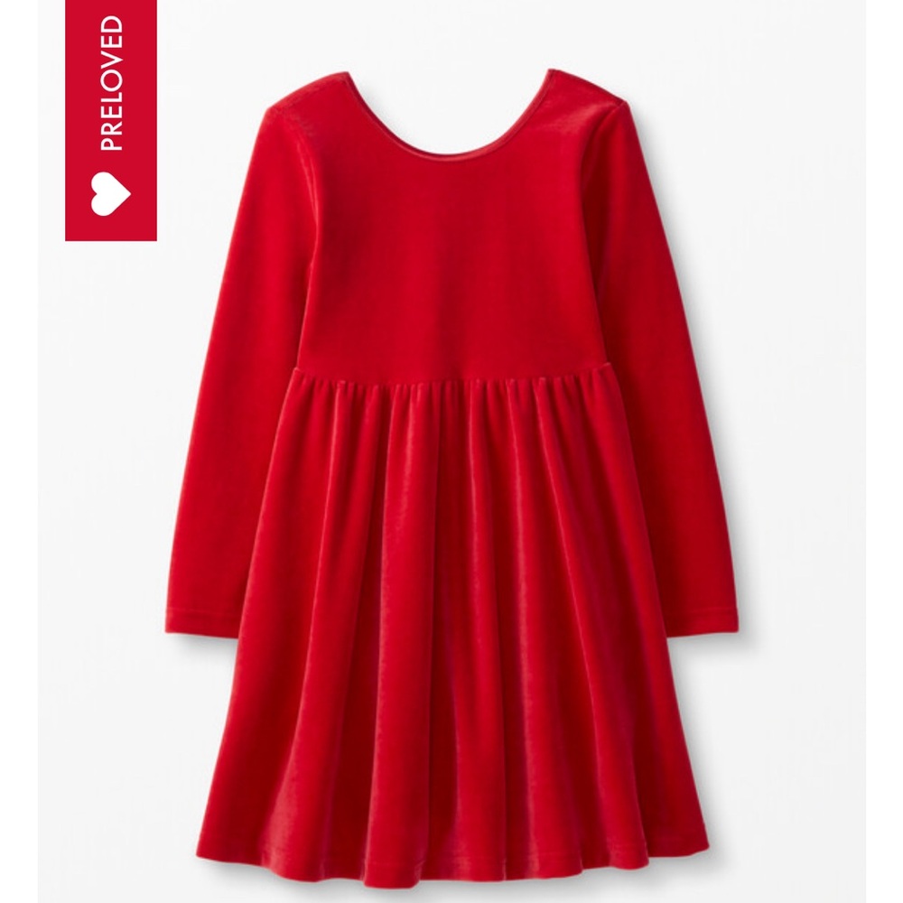 Hanna Andersson girls size 8 red velour dress Christmas Valentines